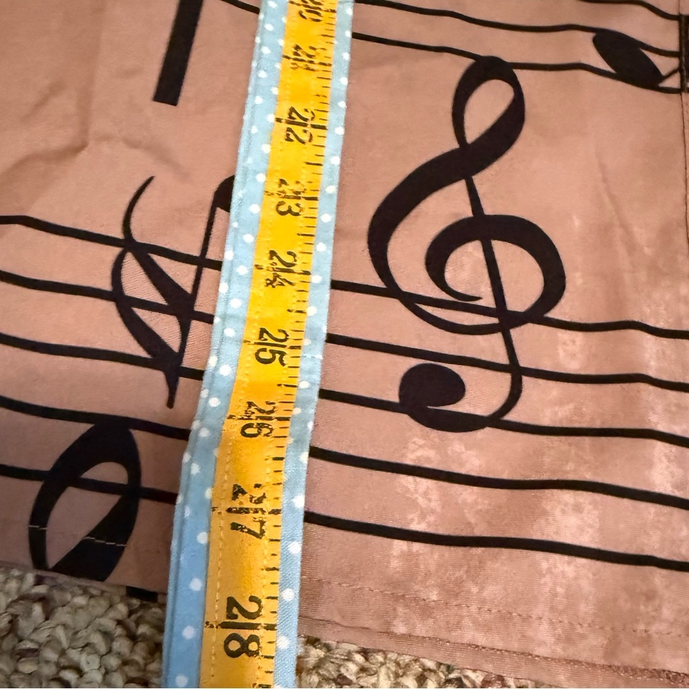 Music Notes tan Long Sleeve Button Up Shirt size L - Picture 7 of 10
